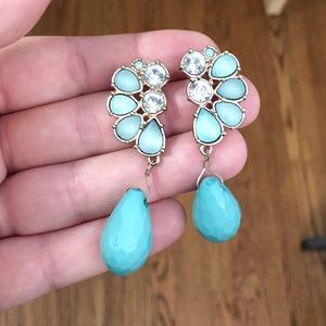 Anthropologie statement turquoise dangle earrings anthro holiday